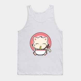 Kawaii Ramen Noodle Cat Kitty Cute Tank Top